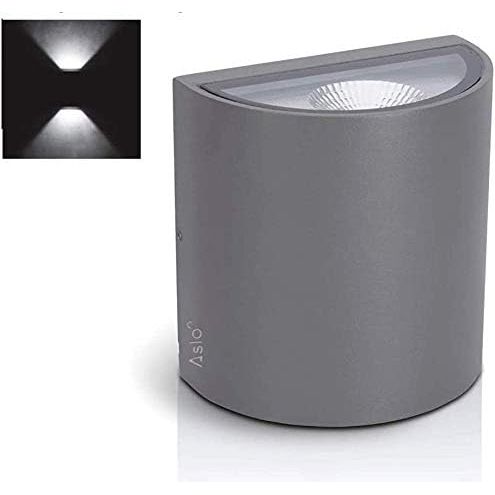 ASLO 6000K Moderne LED Design Außenleuchte Outdoor LED 2x5W - LED Outdoor Wandleuchte - ASAL2X560