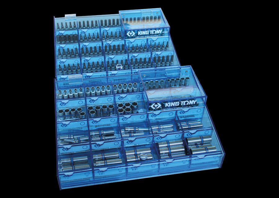 KING TONY Profi-Werkzeuge - Verkaufsdisplay für 1/4" Steckschlüssel, Zoll - 200 tlg. 9301001MR