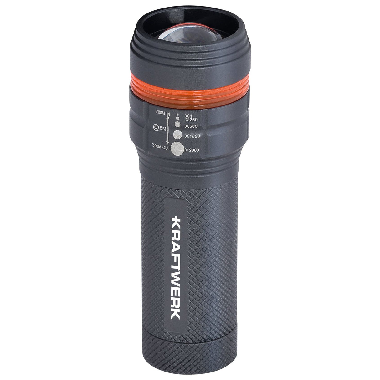 Kraftwerk Aluminium Taschenlampe mit Zoomfunktion