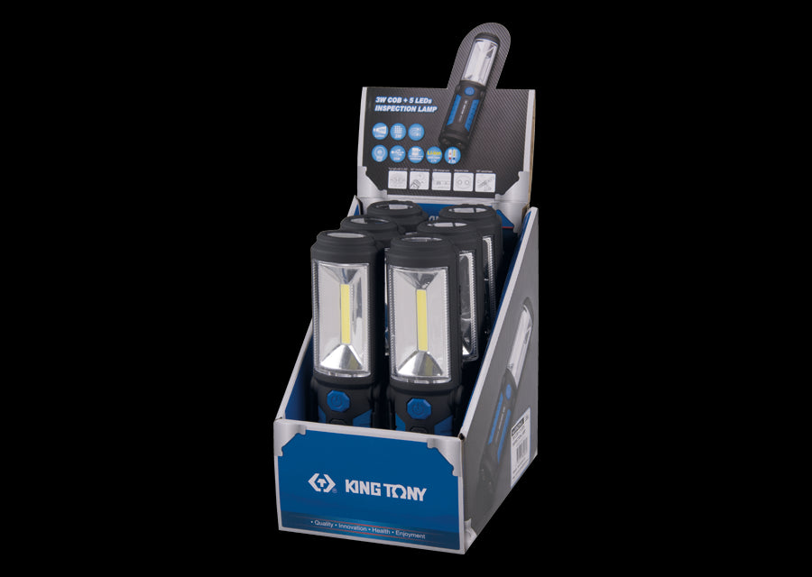 KING TONY Profi-Werkzeuge - Verkaufsdisplay LED-Inspektionslampe 9TA27A - 6 tlg. 9TA27AS