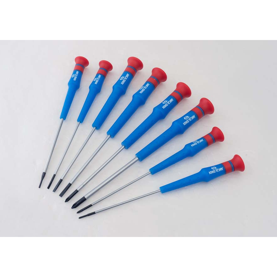 KING TONY Profi-Werkzeuge - Schlitz- und PHILLIPS®-Präzisions-Schraubendreher-Set - 8 tlg. 32118MR