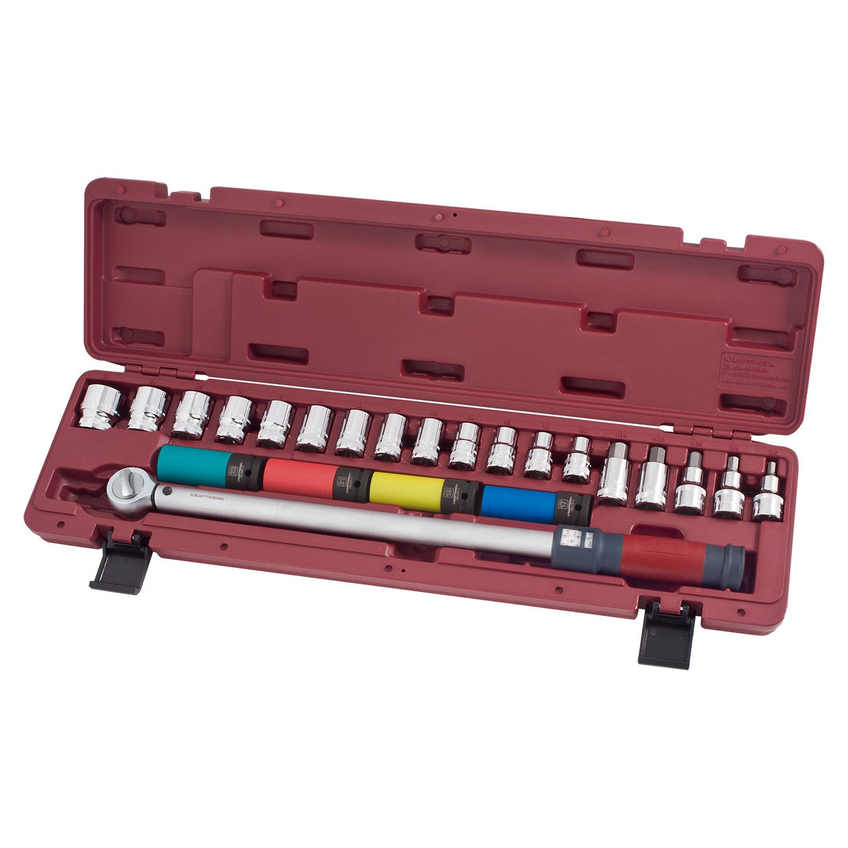 Kraftwerk Alu PRO LINE 1/2" Drehmomentschlüssel-Satz für Radwechsel mit Steckschlüsselaufsätzen, 65 - 335 Nm, 23-tlg