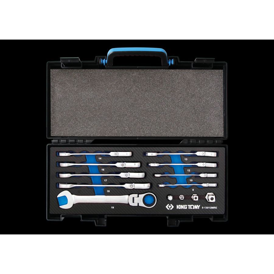 KING TONY Profi-Werkzeuge - Ratschen-Ring-Maulschlüssel-Set, EVAWAVE - 13tlg. 13013MRE