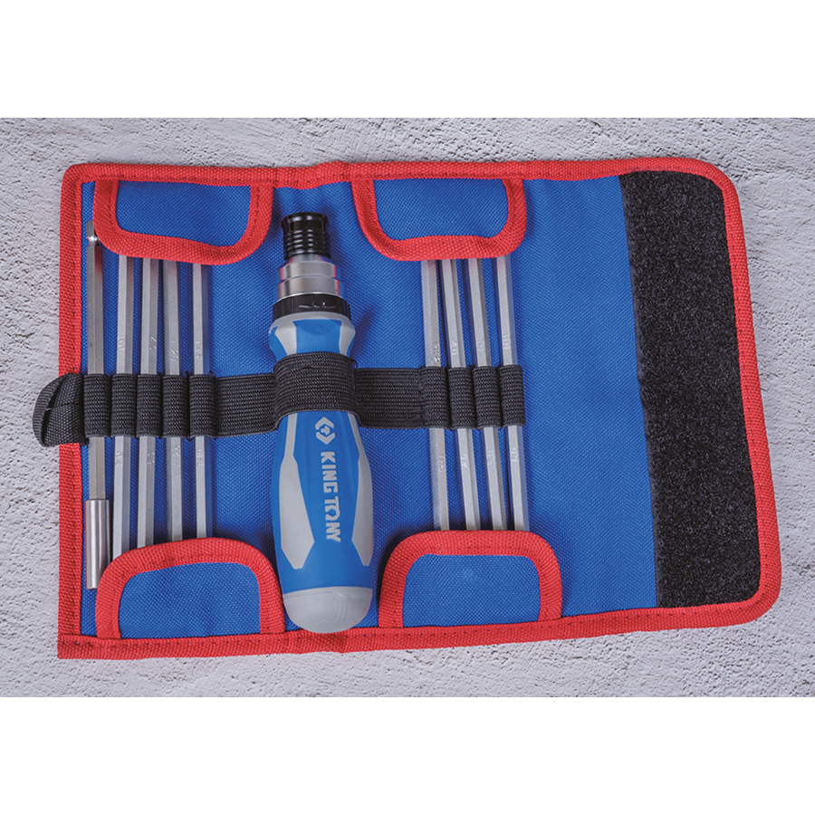 KING TONY Profi-Werkzeuge - Schraubendreher-Set mit umkehrbaren Klingen - 16 tlg. P32526MRN
