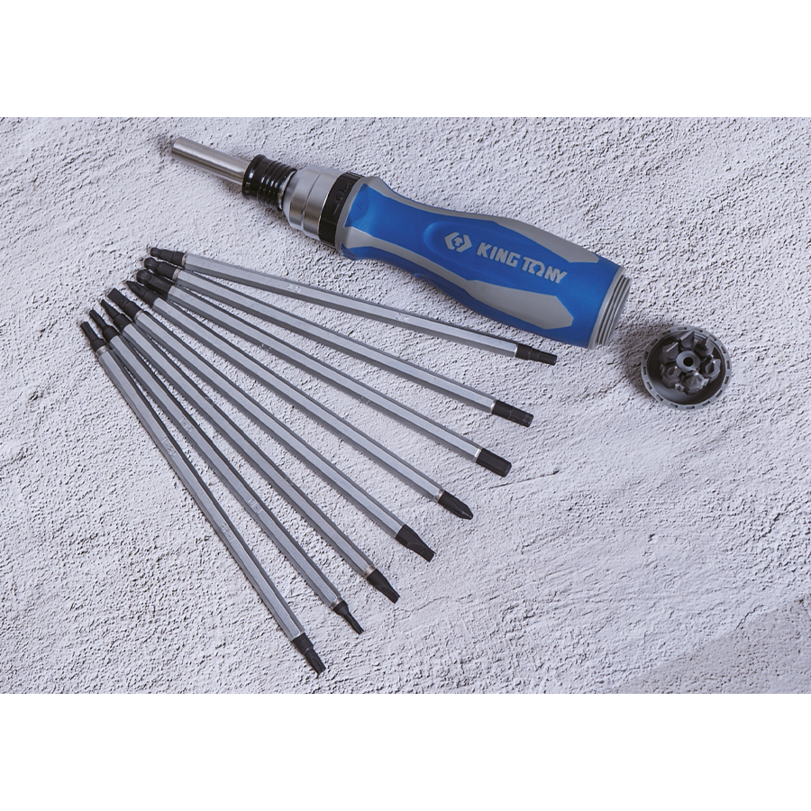 KING TONY Profi-Werkzeuge - Schraubendreher-Set mit umkehrbaren Klingen - 16 tlg. P32526MRN