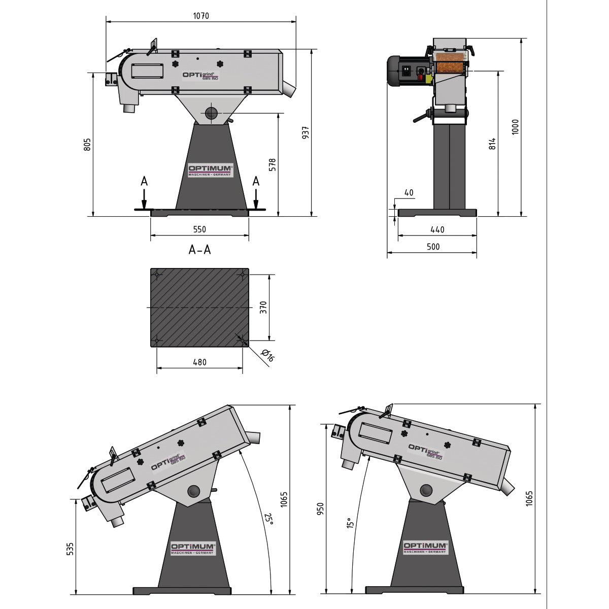 Optimum OPTIgrind Bandschleifmaschine GBS 150 - Art. 3321160