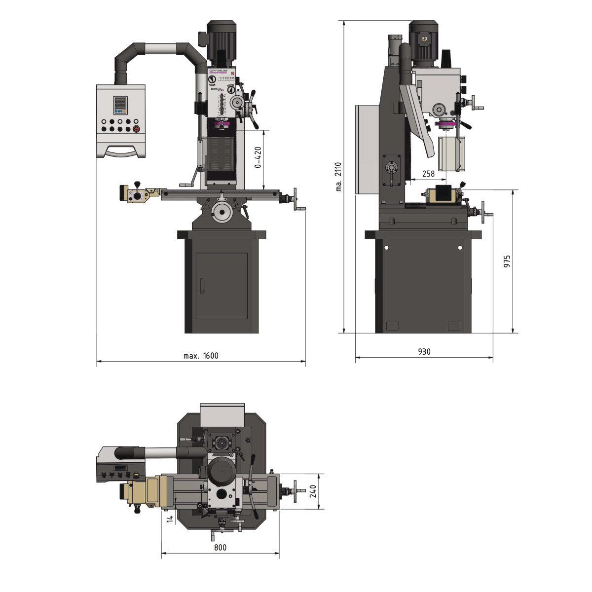 Optimum OPTImill Bohr-Fräsmaschine MB 4P - Art. 3338460