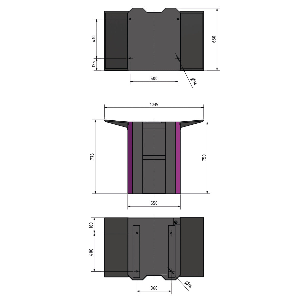 Optimum Maschinenunterbau MSM 3 - Art. 3353014