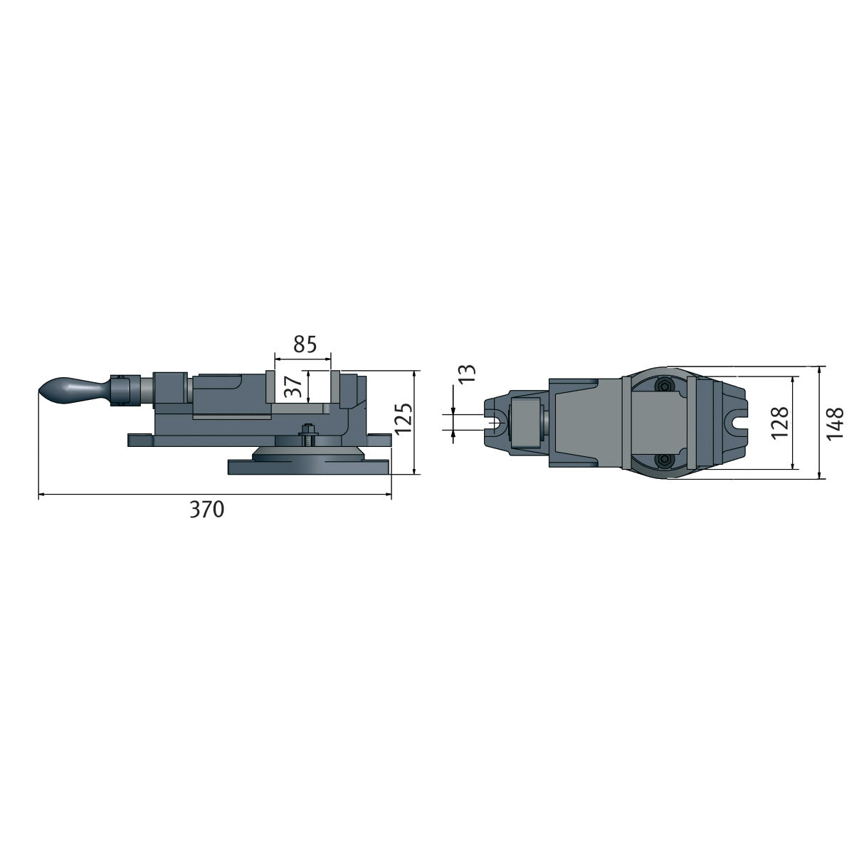 Optimum Präzisions-Maschinenschraubstock FMS 125 - Art. 3354125