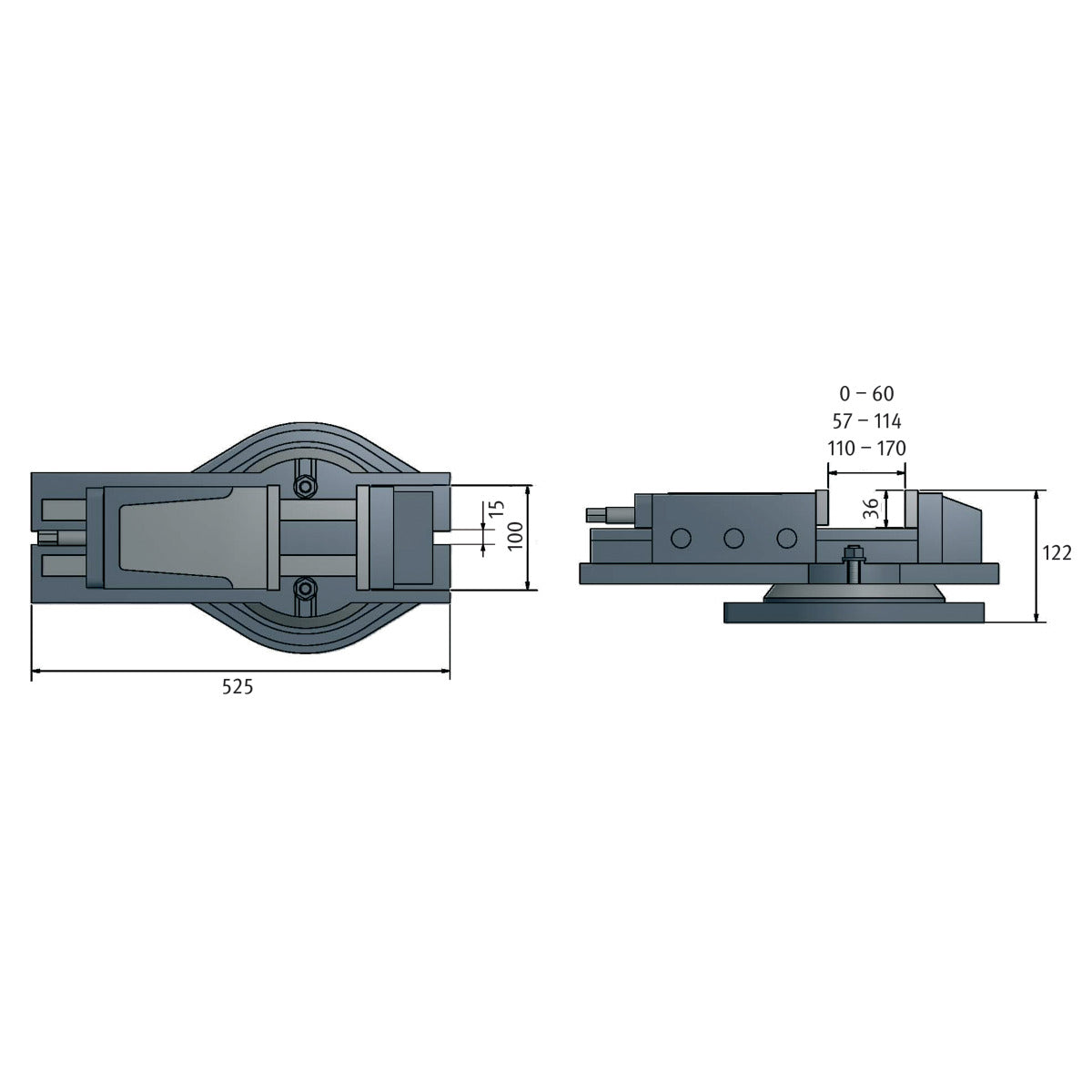 Optimum Hydraulischer Fräsmaschinenschraubstock HMS 100 - Art. 3355100