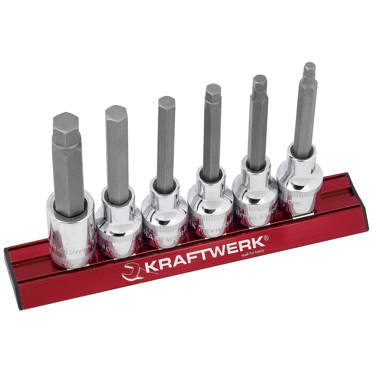 Kraftwerk PRO LINE MAGALU 1/2" Schraubendreher-Steckschlüsseleinsatz Innen Sechskant Set, 100 mm lang, 5 - 12 mm