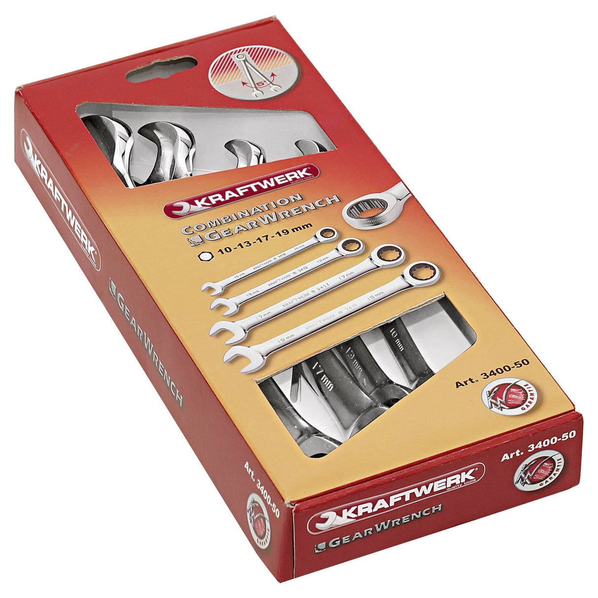 Kraftwerk PRO LINE CLICKRAFT Ringratschen-Maulschlüssel Set, 10 - 19 mm, 4-tlg