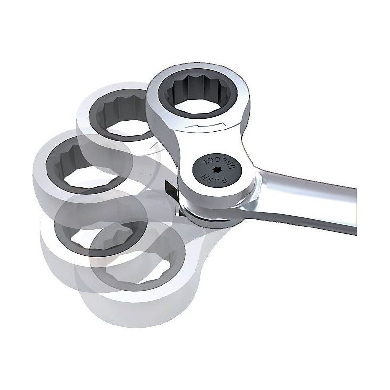 Kraftwerk PRO LINE ANGLE CLICKRAFT Ringratschen-Maulschlüssel, abwinkelbar, 17 mm