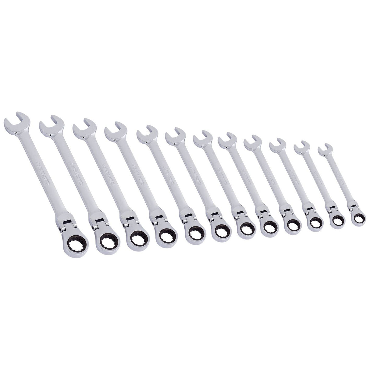 KRAFTWERK 19 mm FLEX CLICKRAFT Ratschen-Ringgabelschlüssel-Satz 3403-54 – 12-tlg. (8–19 mm), im Koffer - KW-3403-54