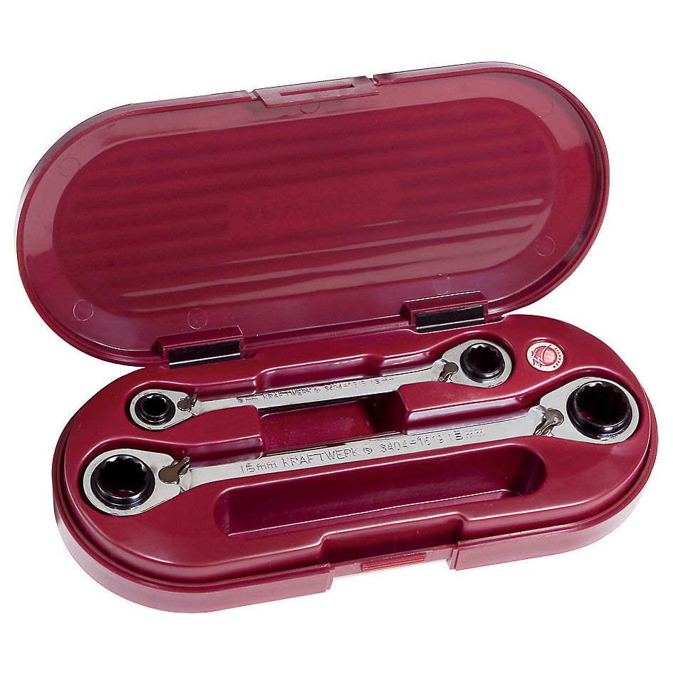 Kraftwerk PRO LINE 8-in-2 Doppel-Ringratschenschlüssel, umschaltbar, 8 - 19 mm, 2-tlg