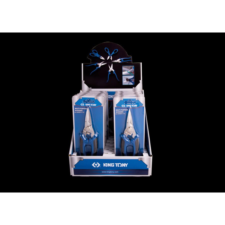 KING TONY Profi-Werkzeuge - Verkaufsdisplay Universalschere 6AB3175 - 12 tlg. 6AB3175S