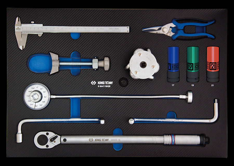 KING TONY Profi-Werkzeuge - Automobil-Werkzeug in EVAWAVE Schaumstoff-Einlage 11tlg. 994411MQEU