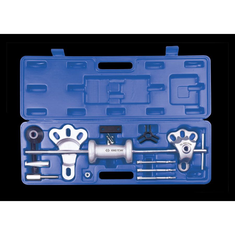 KING TONY Profi-Werkzeuge - Radlager und -buchsen-Abzieherset mit Gleithammer - 17 tlg. 9BQ01