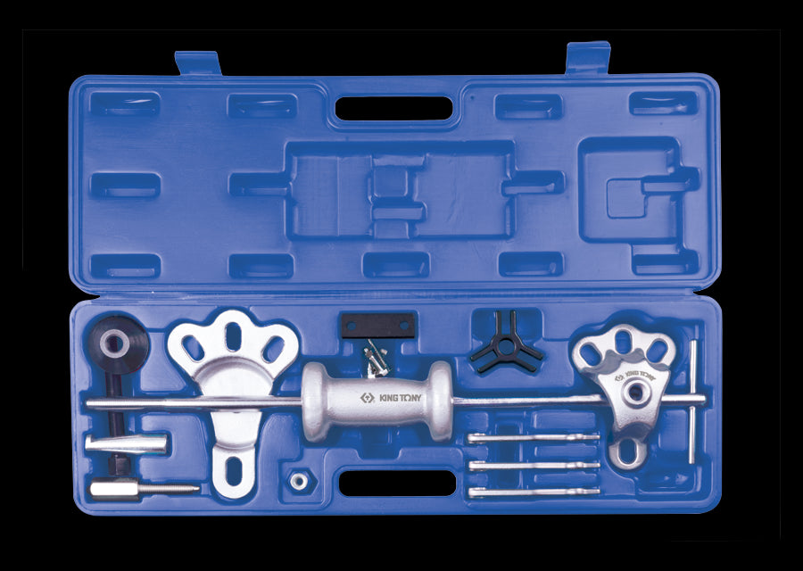KING TONY Profi-Werkzeuge - Radlager und -buchsen-Abzieherset mit Gleithammer - 17 tlg. 9BQ01