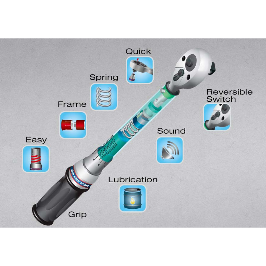 KING TONY Profi-Werkzeuge - 3/4" Industrie Drehmomentschlüssel, Umschaltratsche - 200-1000Nm 346623DG