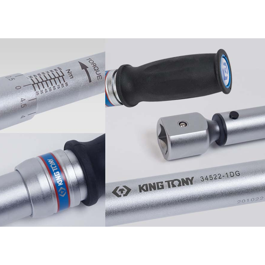 KING TONY Profi-Werkzeuge - Drehmomentschlüssel, rechteckiger Steckkopf 14x18 mm - 40-200 Nm 345222DG