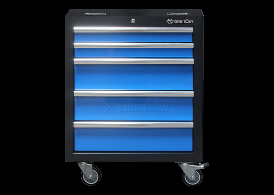 KING TONY Profi-Werkzeuge - Werkzeugwagen 5 Schubladen - Schwarz-Blau 87D1112AKB