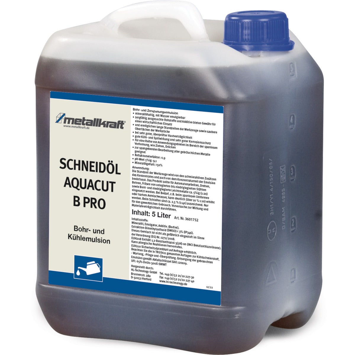 Metallkraft Bohr- und Zerspanungsemulsion AQUACUT B Pro, 5 l - Art. 3601752