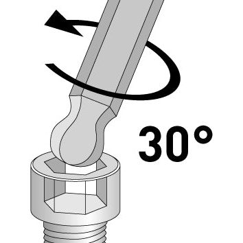 Kraftwerk PRO LINE Winkelschraubendreher mit Kugelkopf Innen Sechskant, extra lang, 17 mm
