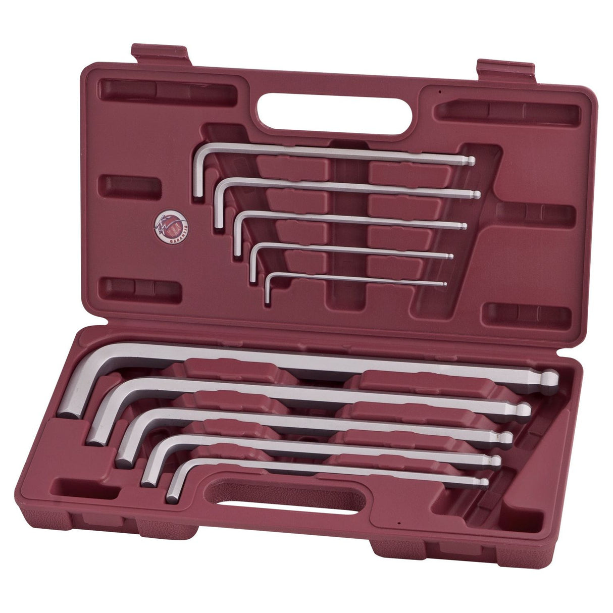 Kraftwerk Kugelkopf-Winkelstiftschlüssel-Koffer für Innen-Sechskantschrauben 3 - 17 mm, 10-tlg