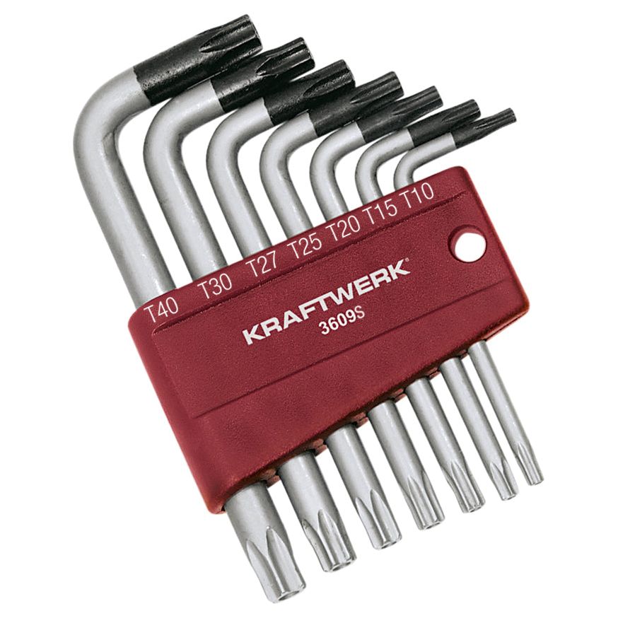 Kraftwerk PRO LINE Winkelschraubendreher TX, TORX, extra kurz, T10 - T40, 7-tlg