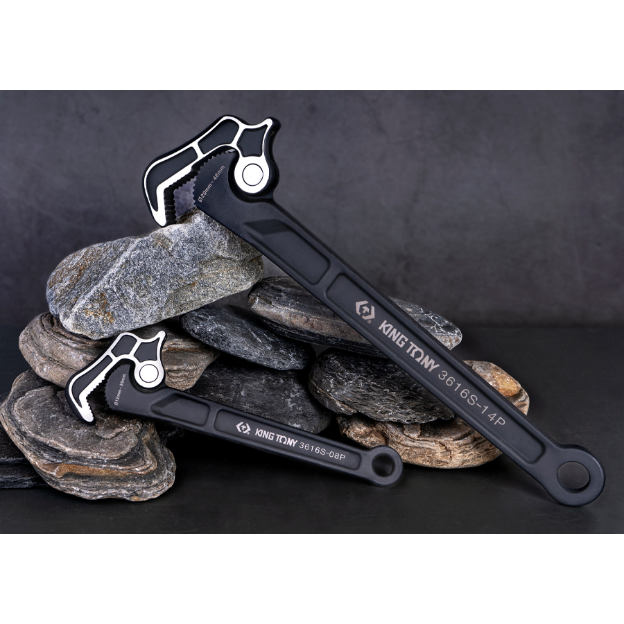 KING TONY Profi-Werkzeuge - Selbstblockierender Schraubschlüssel mit Schnellspannung 3616S14P