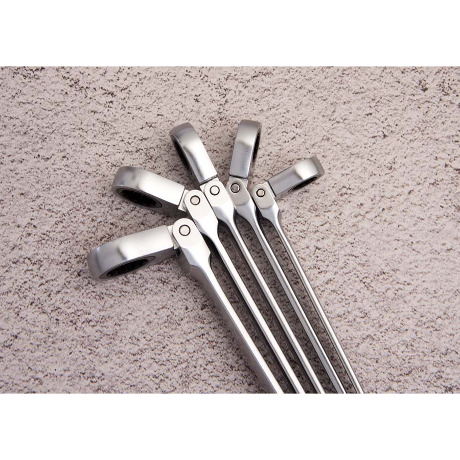 KING TONY Profi-Werkzeuge - Ratschen-Ring-Maulschlüssel mit Gelenkkopf, Blister - 13 mm BLI373013M