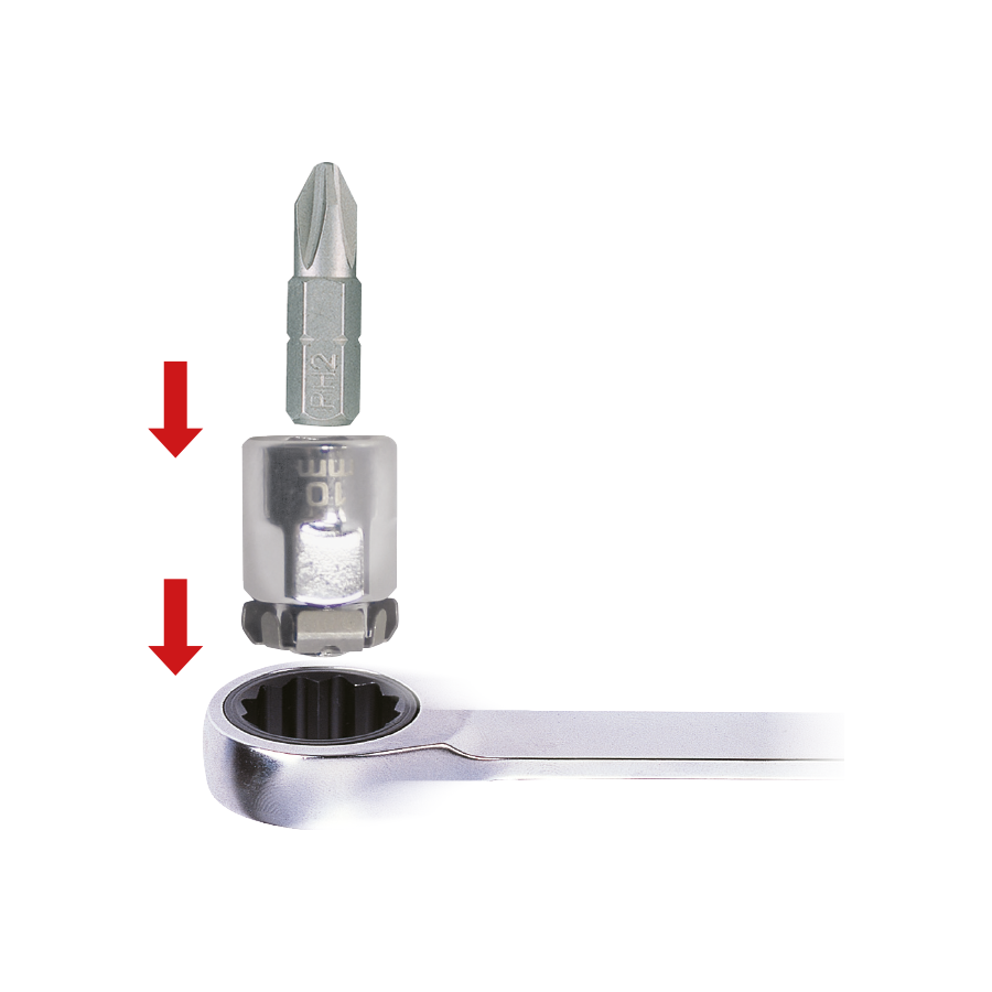 KING TONY Profi-Werkzeuge - Adapter Ratschenschlüssel, 10 mm, Bithalter 1/4" 373202H