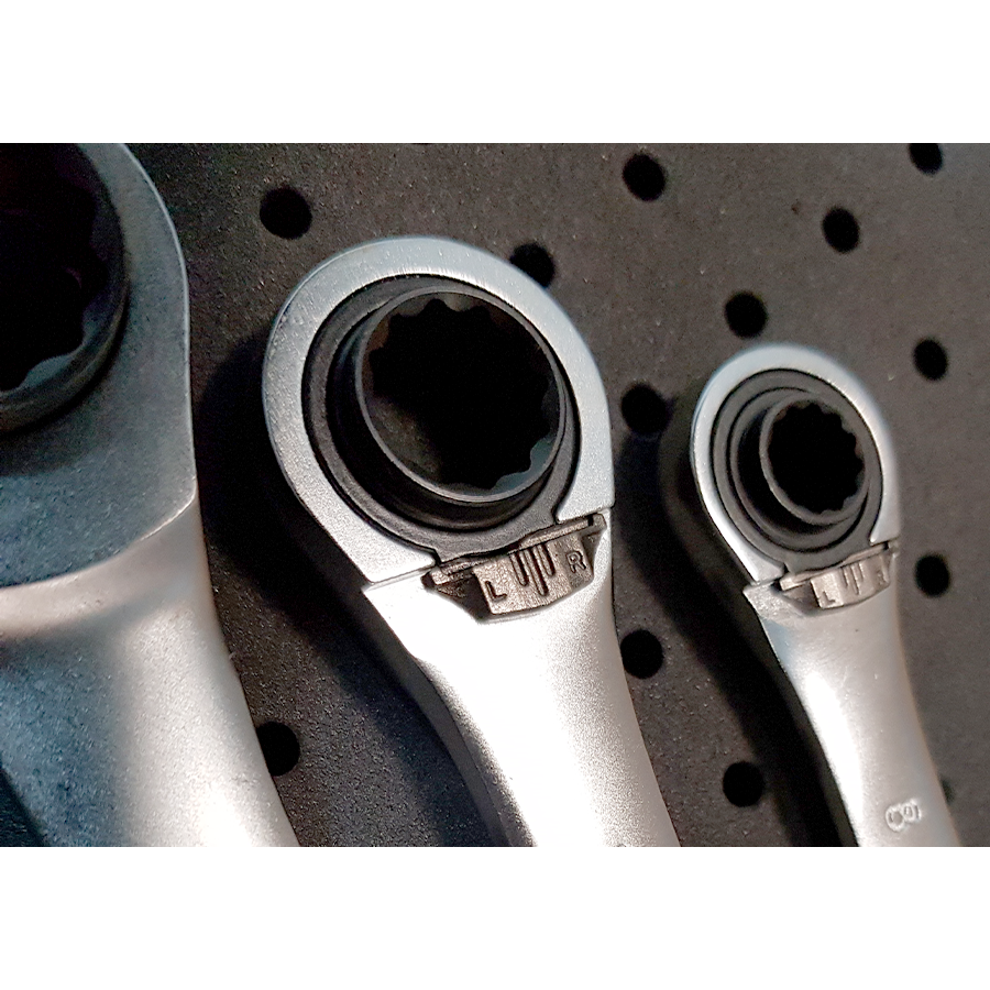 KING TONY Profi-Werkzeuge - Doppel-Ratschen-Ringschlüssel 4-in-1, metrisch 10-13-17-19mm 37391019M