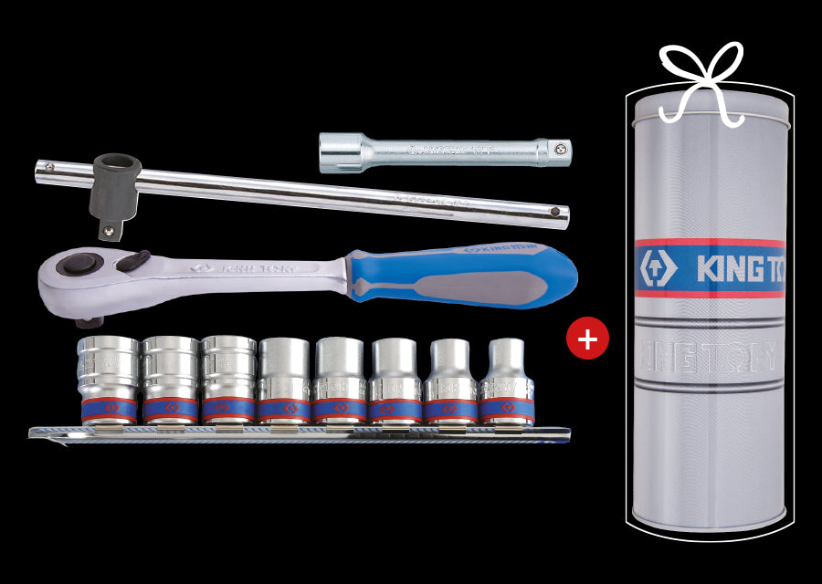 KING TONY Profi-Werkzeuge - 1/2" Steckschlüssel-Set - 11 tlg. P4311MR04