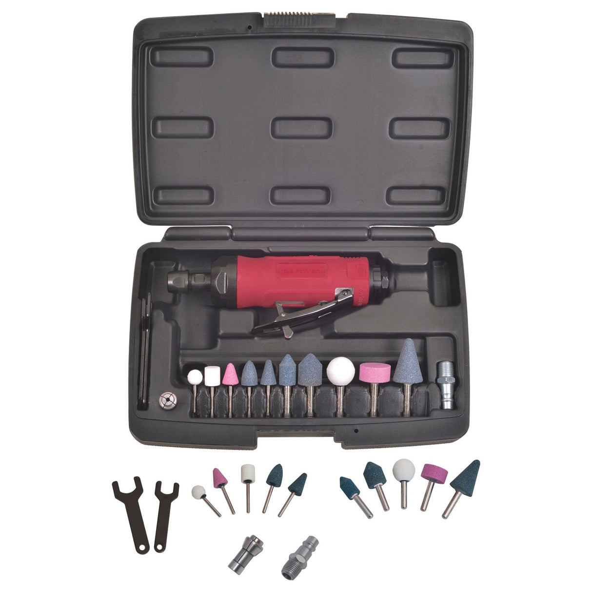 Kraftwerk Druckluft-Stabschleifer Set, 15-tlg