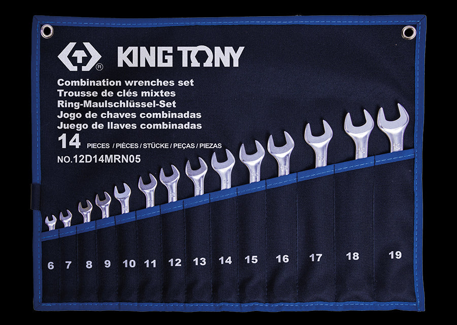 KING TONY Profi-Werkzeuge - Kombischlüssel-Set, metrisch - 14 tlg. 12D14MRN05