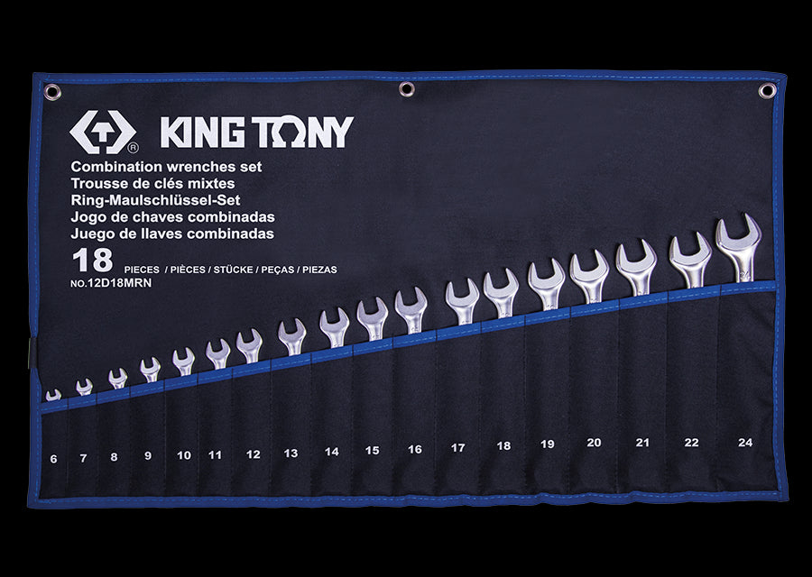 KING TONY Profi-Werkzeuge - Metrisches Kombischlüssel-set 18TLG 12D18MRN