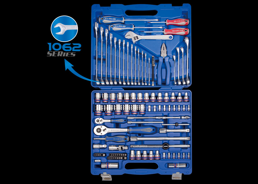 KING TONY Profi-Werkzeuge - Komplette werkzeugkoffer mit 1/4" und 1/2" steckschlüssel - 103 TLG. 7503MR01