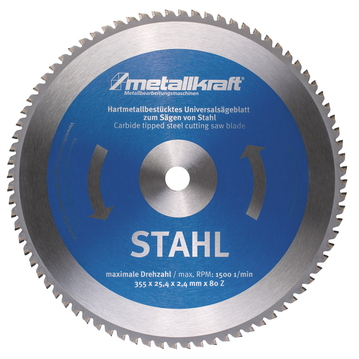 Metallkraft Sägeblatt für Stahl Ø 355 x 2,4 x 25,4 mm Z80 - Art. 3853504