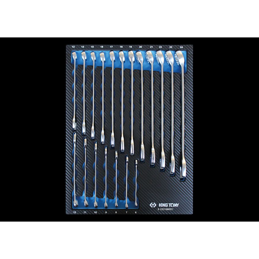 KING TONY Profi-Werkzeuge - Kombi-Schlüssel, metrisch, EVAWAVE - 19 tlg. 912D19MRE1