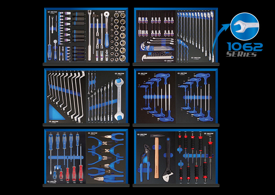 KING TONY Profi-Werkzeuge - 187 Werkzeuge EVAWAVE Einlage 932187MED1