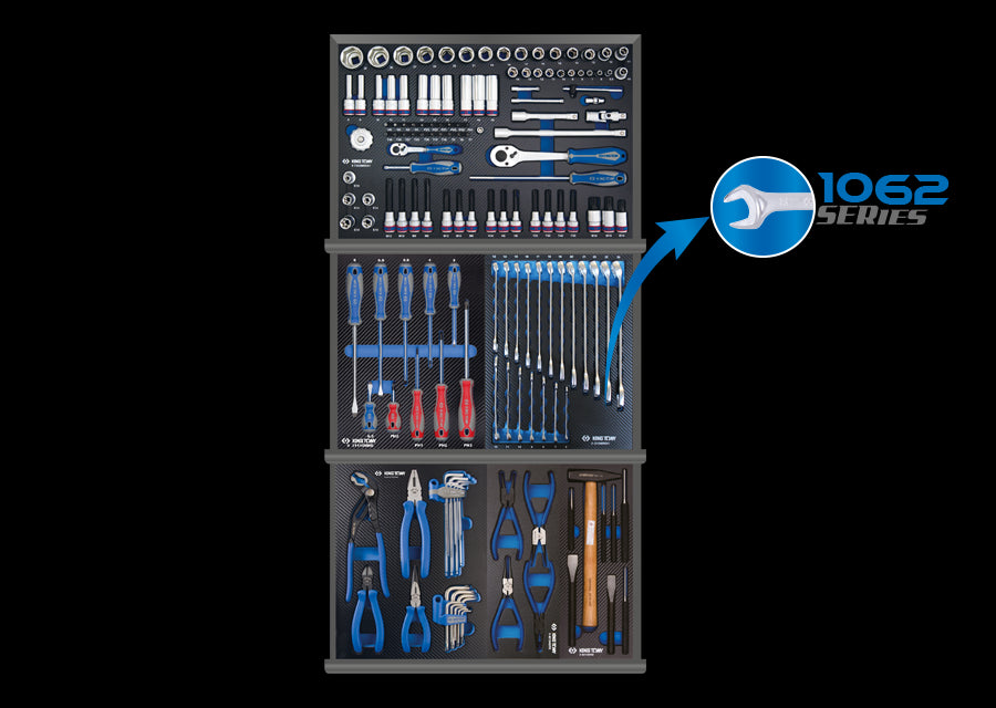 KING TONY Profi-Werkzeuge - 155 Werkzeuge EVAWAVE Einlage 934008MED8