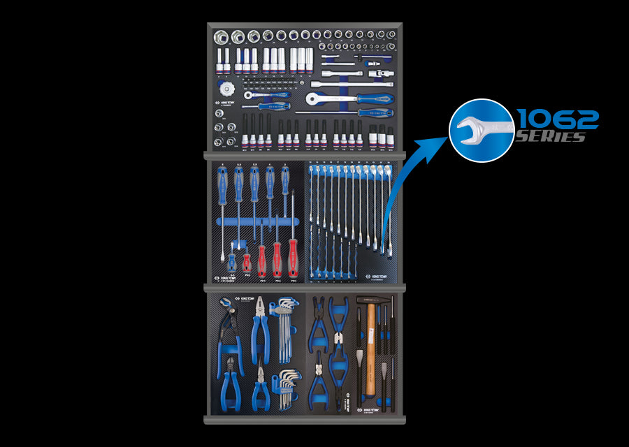 KING TONY Profi-Werkzeuge - 155 Werkzeuge EVAWAVE Einlage 934008MED7