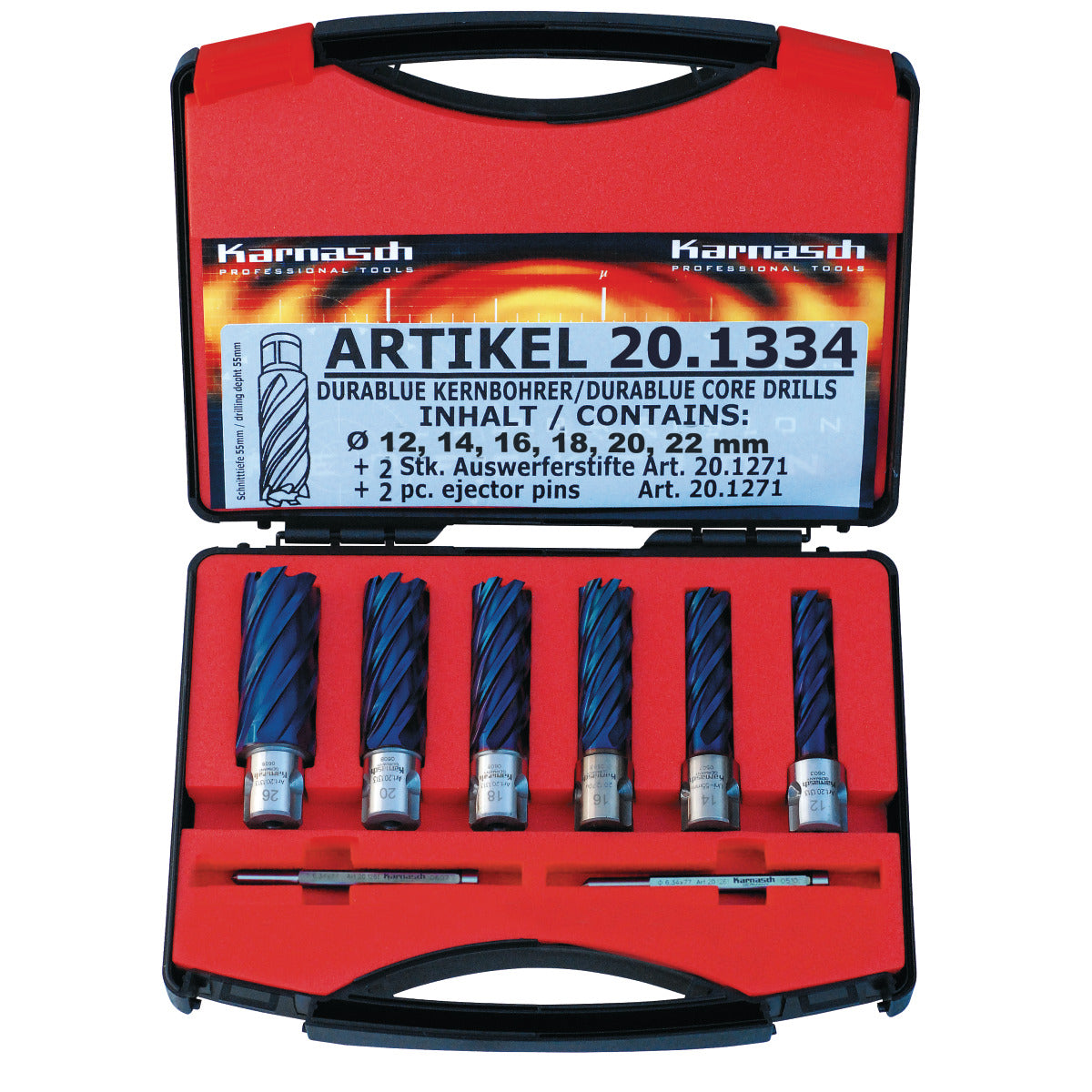 Metallkraft Kernbohrer-Set BLUE-LINE PRO 55 Weldon - Art. 38720.1334
