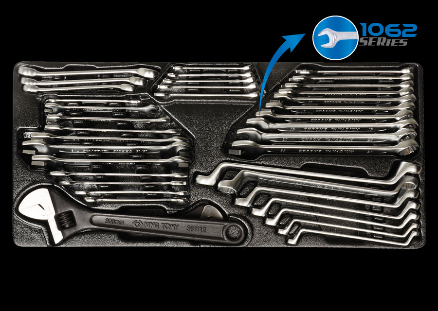 KING TONY Profi-Werkzeuge - Schraubenschlüssel-Set-Modul, Zoll und metrisch - 38 tlg. 990138CR01