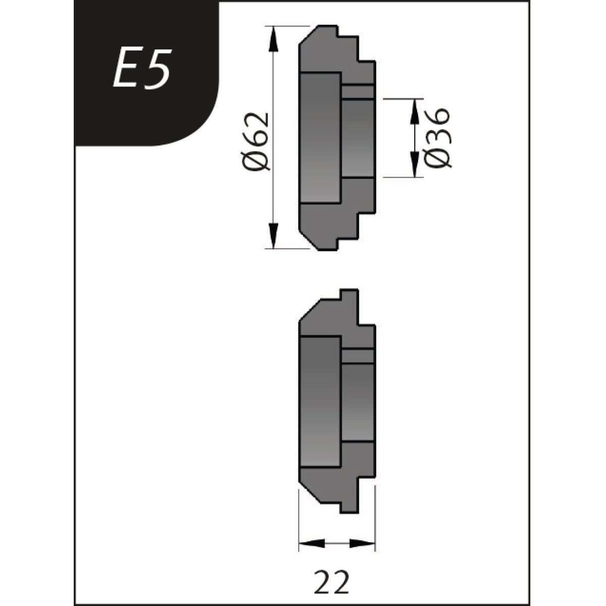 Metallkraft Biegerollensatz Typ E5, Ø 62 x 26 x 22 mm - Art. 3880135