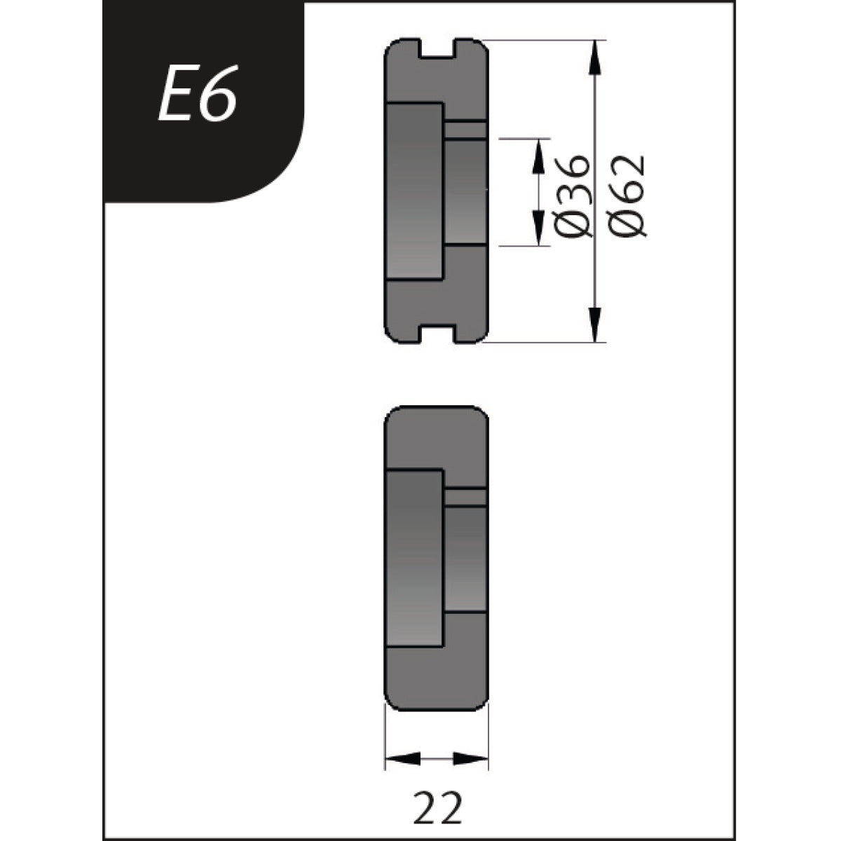 Metallkraft Biegerollensatz Typ E6, Ø 62 x 26 x 22 mm - Art. 3880136