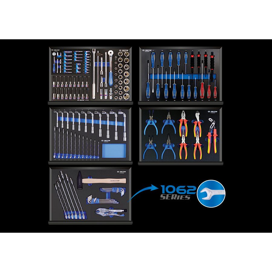 KING TONY Profi-Werkzeuge - 157 Werkzeuge EVAWAVE Einlage 934016MED5