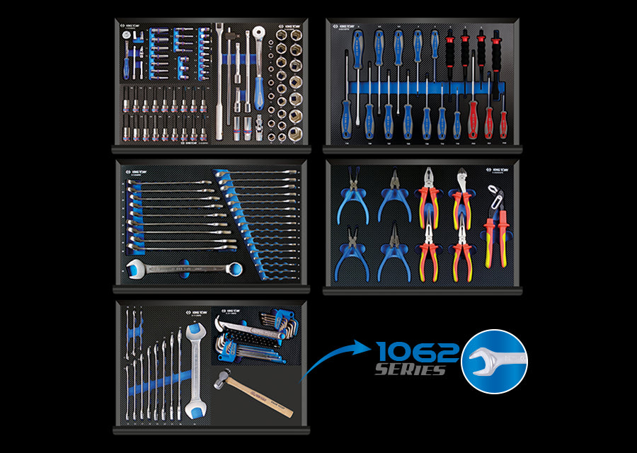 KING TONY Profi-Werkzeuge - 166 Werkzeuge EVAWAVE Einlage 934016MED4